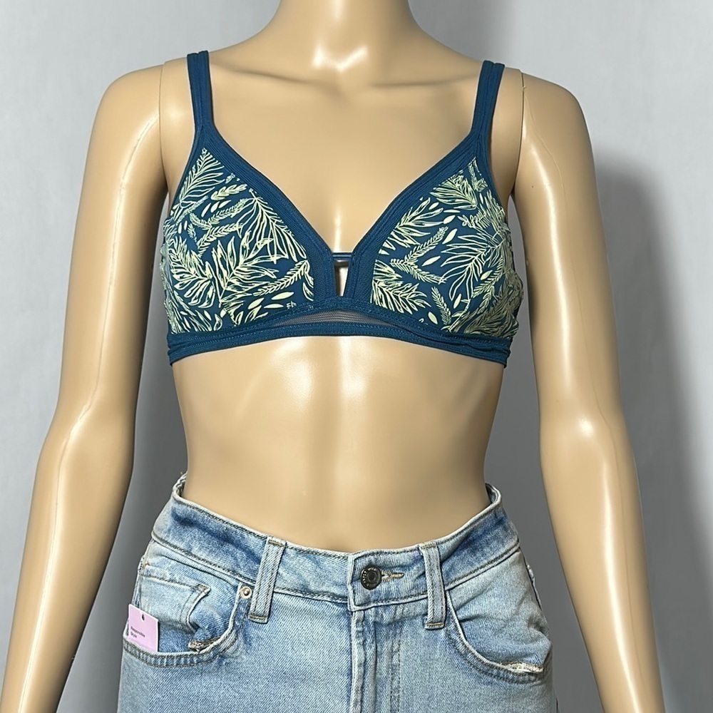 Women's Lively Bra Blue Tropical Flower Mesh Side Hook and Latch (AE328-P)